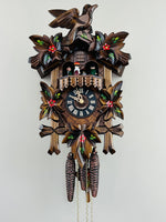 14" Cuckoo Clock with Hourly Dancers and Hand-Carved Leaves