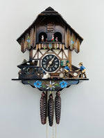 12" Musical Cuckoo Clock with Woodcutters & Waterwheel