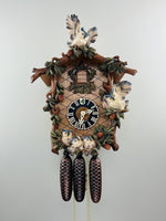 Eight Day Mechanical Cuckoo Clock With 20 Inch Height Hand Carved Owls And Leaves By River City Clocks