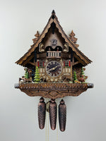 Eight Day Mechanical Cuckoo Clock With 17 Inch Height Moving Bear And Waterwheel By River City Clocks