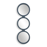 Going In Circles Blue Gray Wall Mirror – 56"H Triple Round Ribbed Decorative Mirror by Uttermost