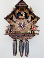 Eight Day Mechanical Cuckoo Clock Cottage Design With 15 Inch Height And Fisherman Motion By River City Clocks
