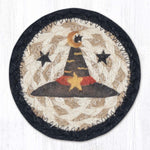 Earth Rugs Handmade Witch Hat Coaster – Rustic 5" Farmhouse Holiday Accent