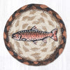 Red salmon printed rustic square coaster 5 inch