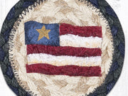 Americana Star Flag Coaster – Rustic Braided Square Table Accent