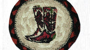 Square coaster with boot pattern