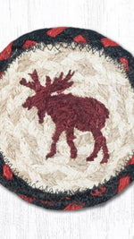 Square coaster with moose pattern