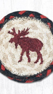 Square coaster with moose pattern