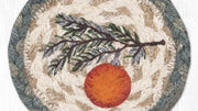 Rustic lodge Christmas ornament on branch coaster