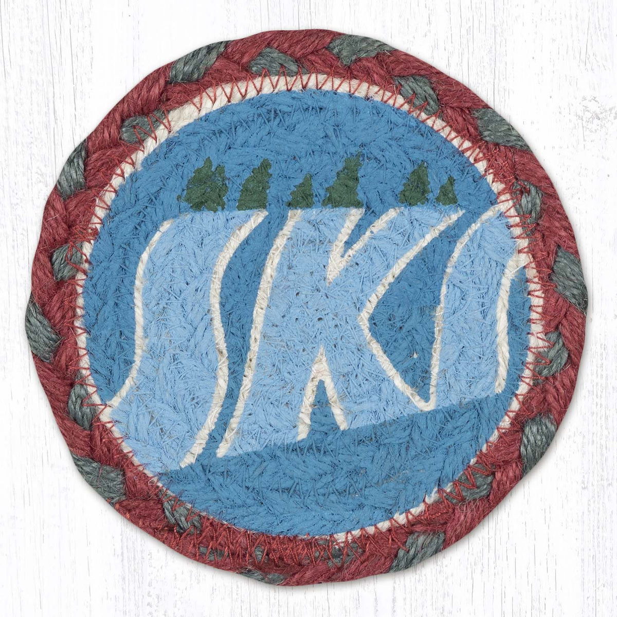 Hand-Stenciled Printed Jute Coaster – 5