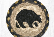 Lodge-Style Bear Drink Coasters – Eco-Friendly Jute Fabric