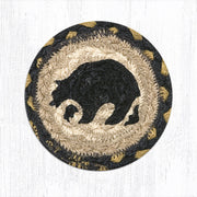 Earth Rugs Wildlife Coaster – Handcrafted Bear Print on Natural Jute