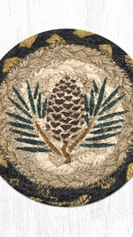 Square coaster with pinecone pattern