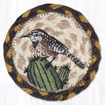 Earth Rugs Cactus Wren Bird Printed Coaster 5"x5" Southwest Decor