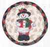 Snowman in top hat printed coaster 5x5 inches