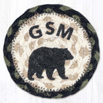 Earth Rugs GSM Bear Square Coaster 5"x5" Durable Cotton Blend Tabletop Protector