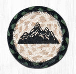 Earth Rugs Mountain Silhouette Printed Coaster 5"x5" Rustic Cabin Table Accent