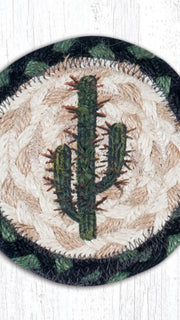 Square coaster with saguaro cactus pattern