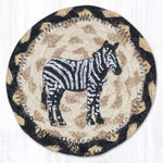 Earth Rugs Zebra Silhouette Drink Coaster 5"x5" Durable Cotton Blend Protector