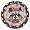 Earth Rugs Raccoon Printed Jute Coaster Rustic 5x5
