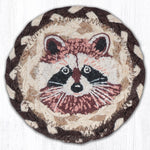 Earth Rugs Rustic Raccoon Design Jute Coaster 5"x5" Handmade Wildlife Drink Mat