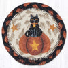 Earth Rugs Black Cat Pumpkin Jute Coaster Rustic 5x5