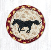 Running Horse Print Coaster – Natural Jute Accent for Lodge & Ranch Homes