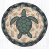 Earth Rugs Aqua Turtle Jute Coaster Rustic 5x5
