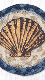 Coastal Farmhouse Seashell Design Square Coaster 5x5
