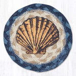 Earth Rugs Rustic Seashell Printed Coaster 5"x5" Handmade Nautical Drink Mat