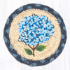 Earth Rugs Blue Hydrangea Jute Coaster Rustic 5x5