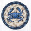 Earth Rugs Dark Blue Crab Jute Coaster Rustic 5x5