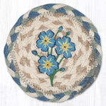 Earth Rugs Handmade Forget Me Not Coaster 5"x5" Farmhouse Floral Table Protector