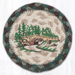 Earth Rugs Handmade Acadia Bridge Coaster 5"x5" Lodge Cabin Scenic Table Protector