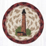 Earth Rugs Eco-Friendly Lighthouse Coaster 5"x5" Handmade Cabin Coastal Decor