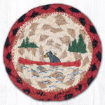 Earth Rugs Bears in Canoe Printed Coaster 5"x5" Rustic Lodge Cabin Drink Mat