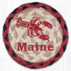 Nautical Lobster Coaster – 5"x5" Red Print on Jute for Coastal Homes