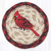 Winter Cardinal Coaster – 5"x5" Rustic Jute Table Accent by Earth Rugs