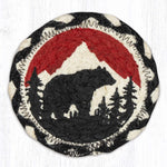Cabin Table Coaster – Black Bear Print on Natural Jute by Earth Rugs