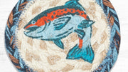 Blue fish design printed coaster for nautical or coastal decor
