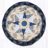 Nautical Compass Coaster – Earth Rugs Coastal Accent, 5"x5" Braided Jute