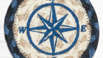 Compass rose design printed coaster for nautical home decor