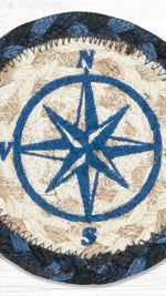 Durable reusable compass rose printed coaster 5x5