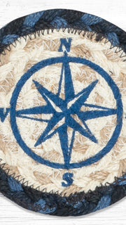 Durable reusable compass rose printed coaster 5x5