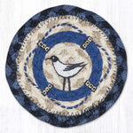 Earth Rugs Coastal Seagull Printed Coaster – 5"x5" Natural Braided Jute, Beach-Themed Table Accent