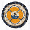 Earth Rugs Coastal Lifebuoy Coaster – Red & Navy Nautical Drink Mat, 5"x5"