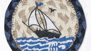 Earth Rugs sailboat design coaster square drink mat