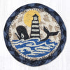 Nautical white whale lighthouse printed coaster 5x5 coastal décor