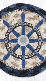 White ship wheel coaster nautical drink protector 5