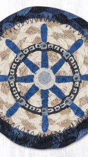 White ship wheel coaster nautical drink protector 5